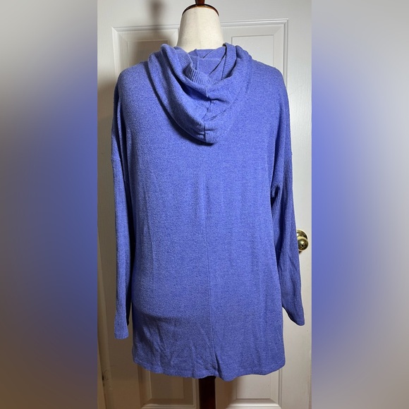 Lane Bryant Heathered Purple Hooded Sweater - Picture 6 of 9